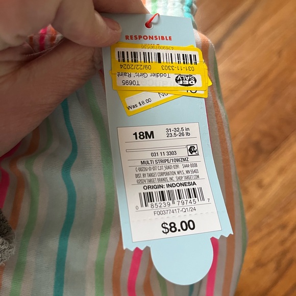 NWT Cat & Jack Purple Ruffle Sleeve Top with Striped Skirt, Size 18 M - Picture 9 of 10